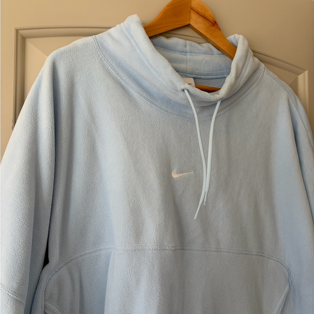 NWT Nike Therma-FIT Plush Fleece Hoodie - Light Blue - XXL Oversized - Picture 6 of 8